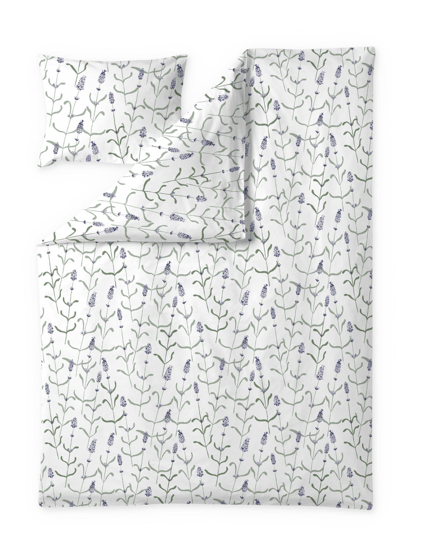 60714-5485-02-06; Finlayson Juuli tencel-satiinipussilakanasetti Lila / Vihreä / 150x210 + 50x60 cm