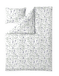 60714-5485-02-06; Finlayson Juuli tencel-satiinipussilakanasetti Lila / Vihreä / 150x210 + 50x60 cm