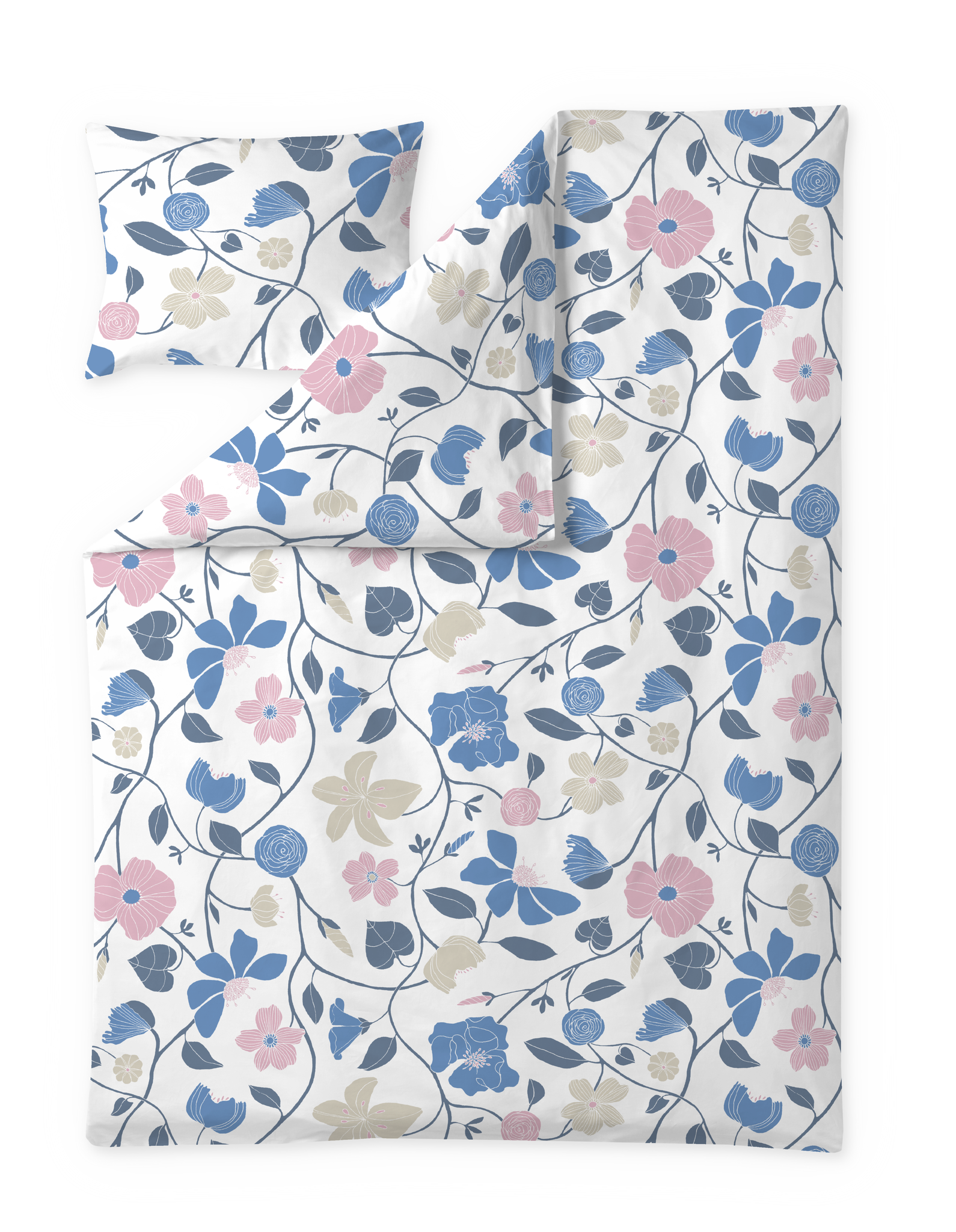 60653-4287-10-06; Finlayson Unelma Pussilakanasetti Sininen / Vaaleanpunainen / 150x210 + 50x60 cm 