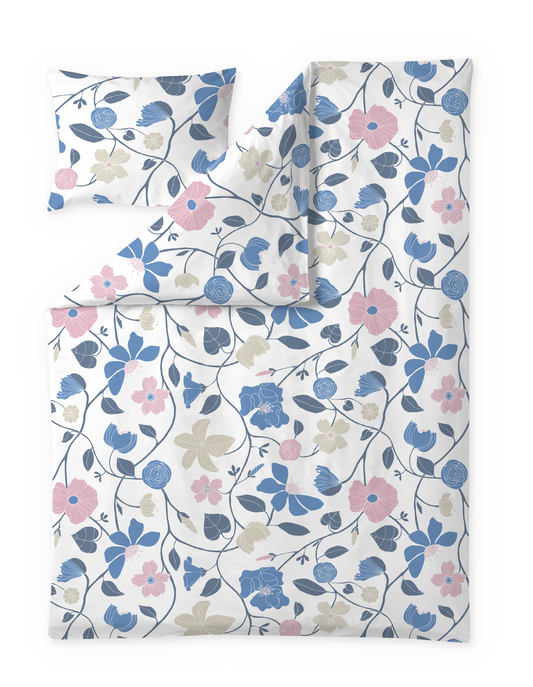 60653-4287-10-06; Finlayson Unelma Pussilakanasetti Sininen / Vaaleanpunainen / 150x210 + 50x60 cm 