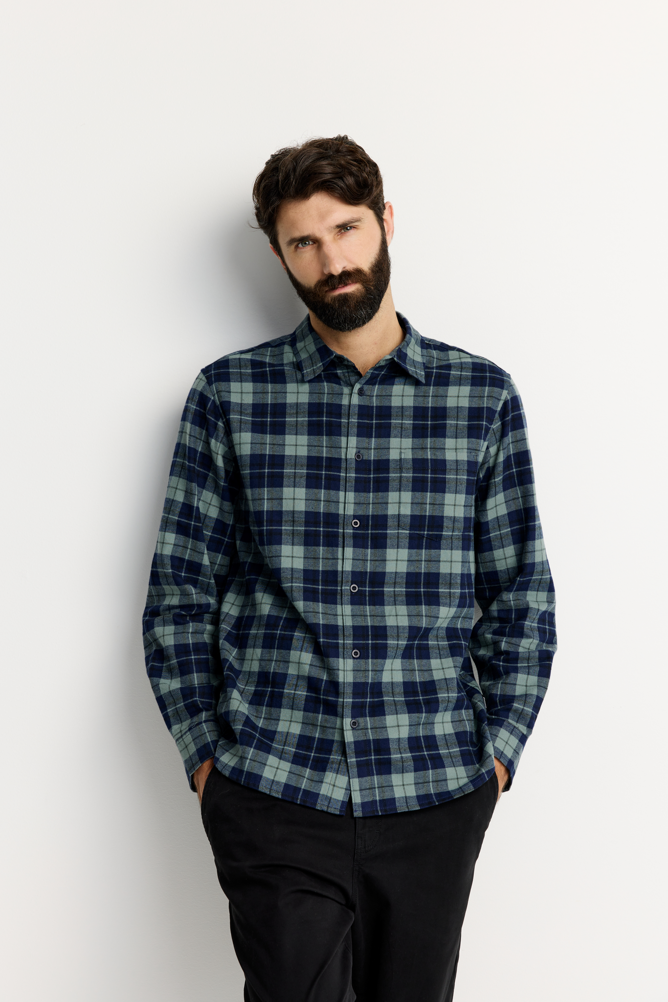 22784495002; Finlayson TARTAANI Kauluspaita Tummansininen / Vihreä / L 