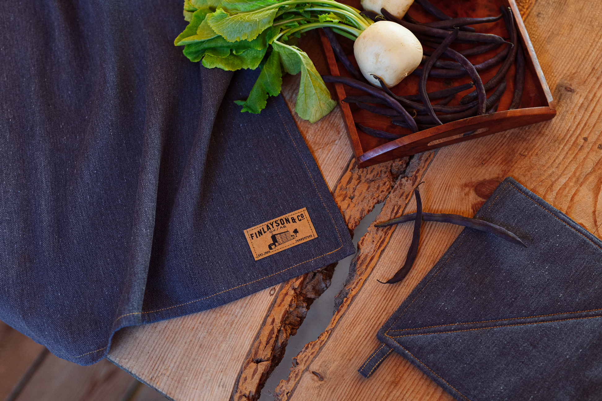 80017-0100-01-10_2; Finlayson Old jeans Patalappu 2kpl Sininen / 22x22 cm 