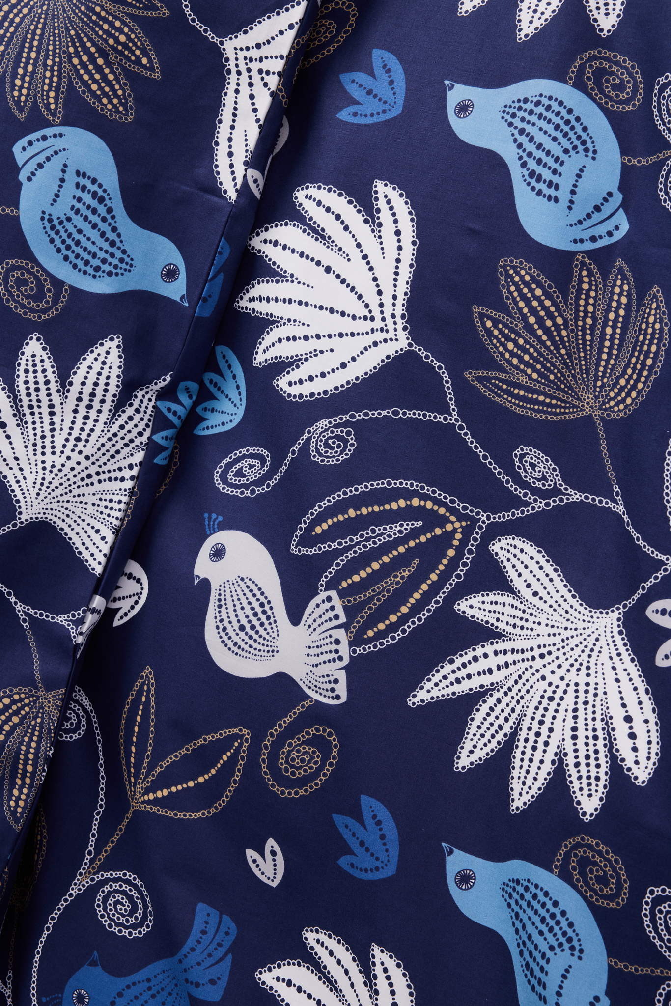 60652-4792-09-06_2; Finlayson Helmilintu Pussilakanasetti Tummansininen / Kulta / 150x210 + 50x60 cm 