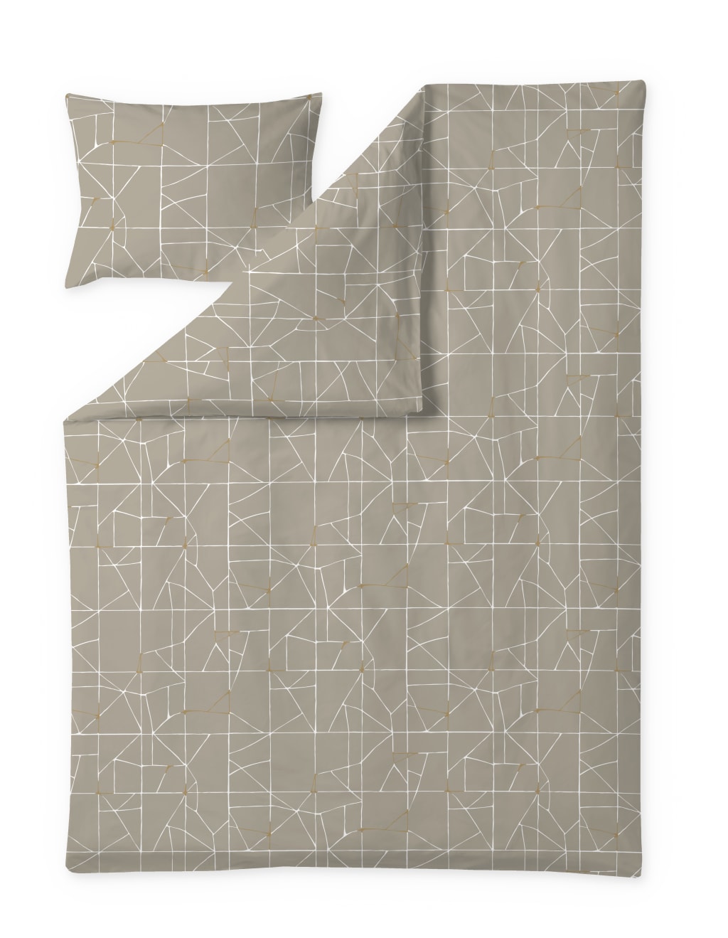 Finlayson Loisto satiinipussilakanasetti Beige / Valkoinen / 150x210 + 50x60 cm