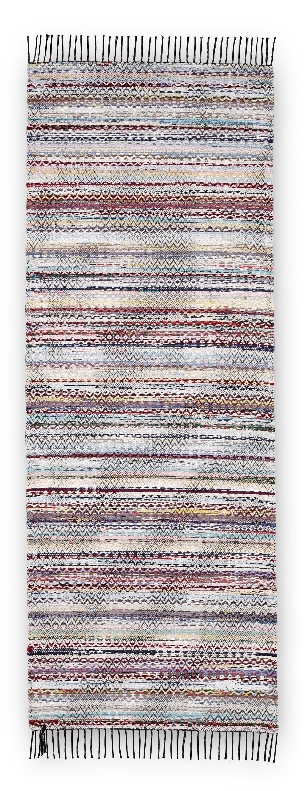 Finlayson - Kierrätetty Räsypala kierrätetty matto Musta / Multi / 90x250 cm